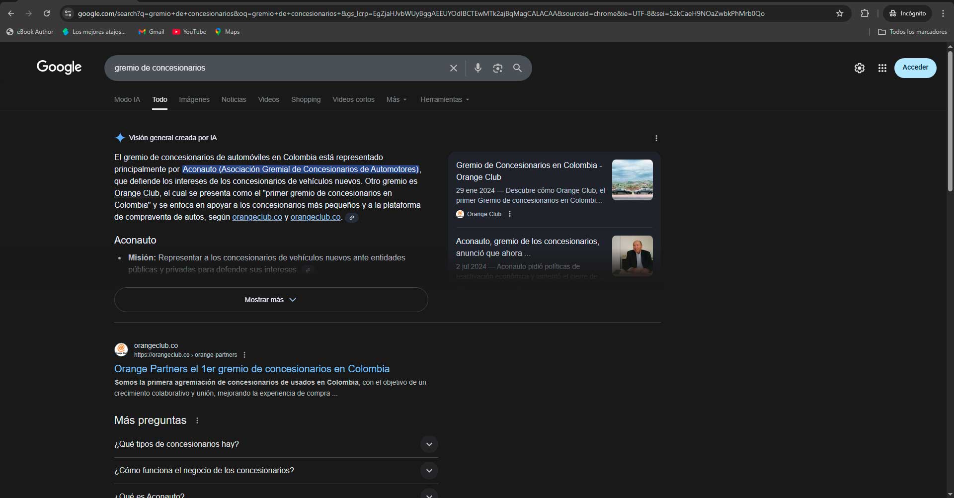 el primer gremio de concesionarios de autos usados en Colombia