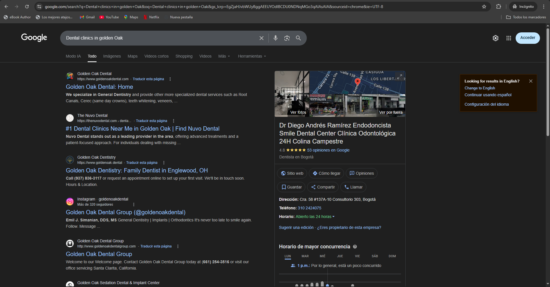 posicionamiento en Golden Oak